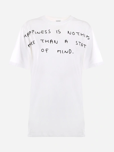 Shop Loewe Cotton T-shirt With Contrasting Print In White