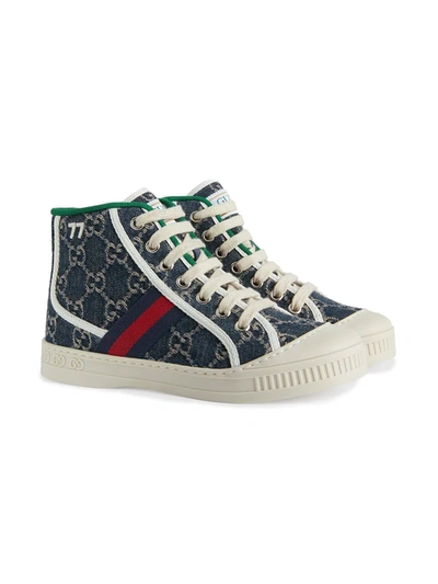 Shop Gucci Tennis 1977 High-top Sneakers In Blue