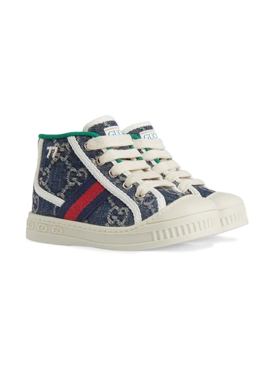 Shop Gucci Tennis 1977 High-top Sneakers In Blue