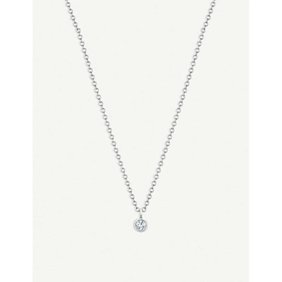 Shop De Beers Women's My First White Gold One 18ct Diamond Pendant In Silver (silver)