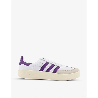 Shop Adidas Originals Madrid Leather Trainers In White Purple White