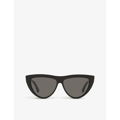 Shop Bottega Veneta Bv1018s 57 Cat-eye Acetate Sunglasses In Black