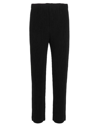 Shop Issey Miyake Homme Plissé  Straight Leg Trousers In Black