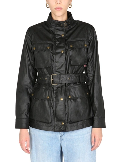 Belstaff Trialmaster Belted Waxed-cotton Jacket In Black | ModeSens