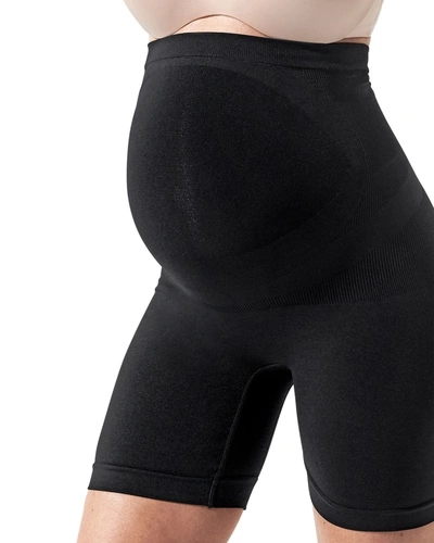Shop Blanqi Everyday Maternity Belly Support Girlshorts In Deepest Black