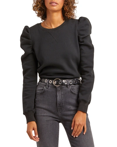 Shop Rebecca Minkoff Janine Puff-sleeve Sweatshirt In Black