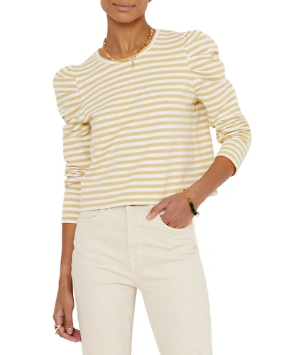 Shop Rebecca Minkoff Cropped Talia Sweatshirt In Camelecru Stripe