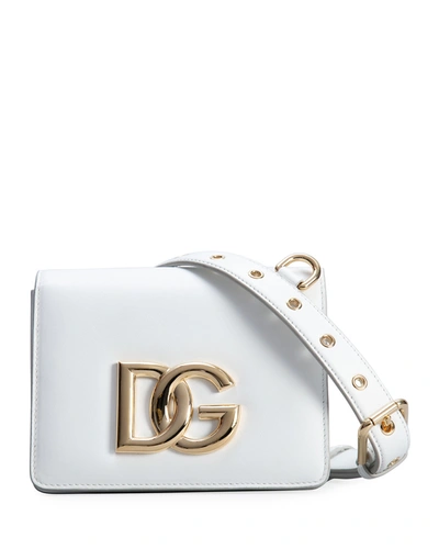 Shop Dolce & Gabbana Dg Millennials Leather Belt Bag In Bianco Ottico