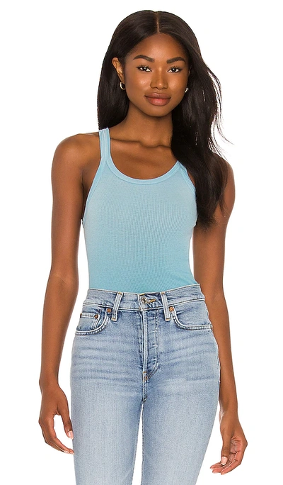 Shop Re/done X Hanes Ribbed Tank In Blue