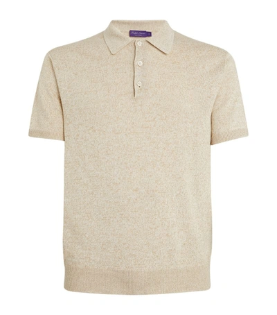 Shop Ralph Lauren Linen-blend Polo Shirt In Beige
