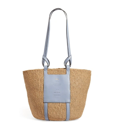Shop Chloé Large Logo Basket Bag In Blue
