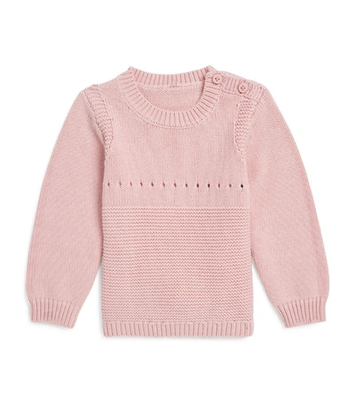 Shop Stella Mccartney Kids Knitted Poodle Intarsia Sweater (3-24 Months) In Pink