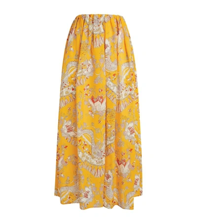 Shop Emilio Pucci Printed Maxi Skirt In Yellow