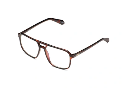 Shop Quay On The Fly Large Rx In Tortoise,clear Rx