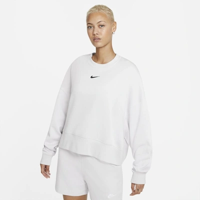 Shop Nike Women's  Sportswear Collection Essentials Oversized Fleece Crew Sweatshirt In Purple