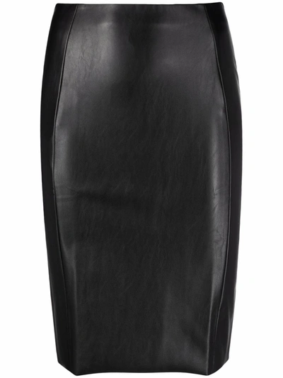 Wolford Jenna Faux Leather Midi Skirt In Schwarz