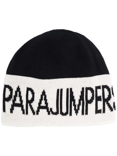 Shop Parajumpers Deemer Logo-intarsia Wool Beanie In Schwarz