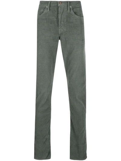 Shop Tom Ford Corduroy Straight-leg Trousers In Grün