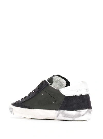Shop Philippe Model Prsx Low Sneakers In Black Leather