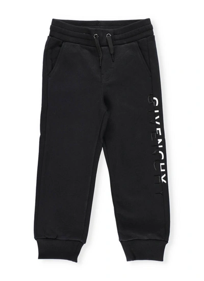 Shop Givenchy Kids Logo Detailed Drawstring Track Pants In Black
