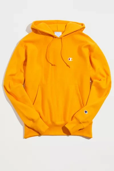 Shop Champion Reverse Weave Hoodie Sweatshirt In Dark Yellow