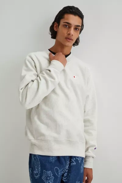 Shop Champion Reverse Weave Fleece Crew Neck Sweatshirt In Tan