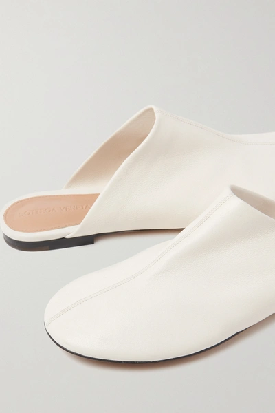 Shop Bottega Veneta Leather Slippers In White