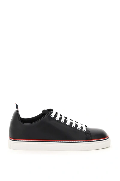 Shop Thom Browne Leather Low-top Sneakers In Mixed Colours