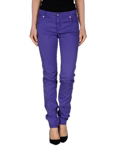 Shop Armani Collezioni Casual Pants In Purple