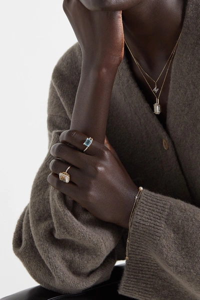 Mateo Point Of Focus 14-karat Gold, Topaz And Diamond Ring In Gold