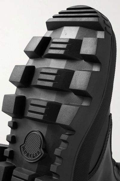 Moncler Carinne Leather Ankle Boots In Black