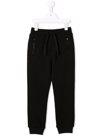 Shop Dolce & Gabbana Brushed Cotton Sweatpants In Black