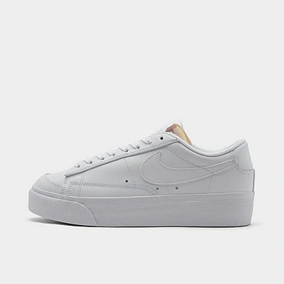 Shop Nike Women's Blazer Low Platform Casual Shoes In White