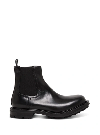 Shop Alexander Mcqueen Chelsea Boots In Black Leather