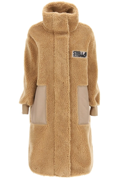 Shop Stella Mccartney Luna Teddy Mat Coat In Brown