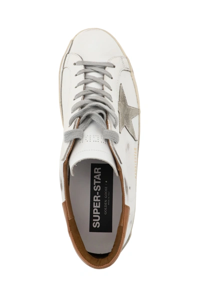 Shop Golden Goose Superstar Classic Leather Sneakers In White,brown