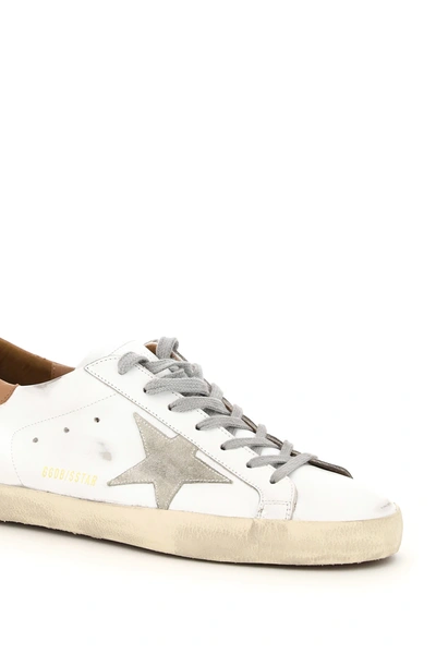 Shop Golden Goose Superstar Classic Leather Sneakers In White,brown
