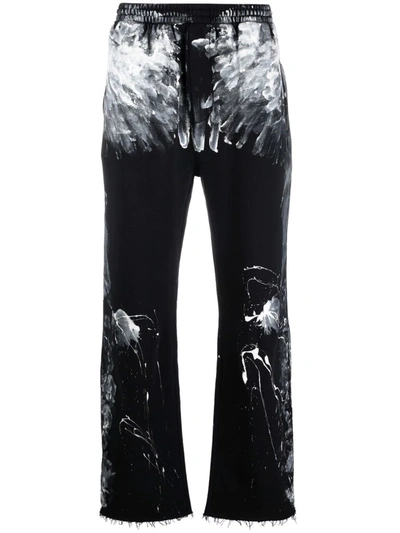 Shop Balenciaga Painterly-print Track Pants In Black