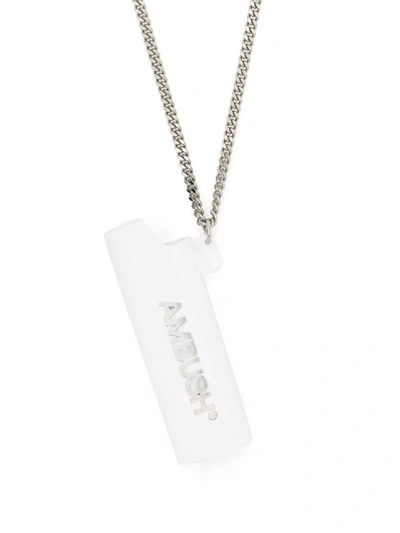 Shop Ambush Lighter Case Pendant Necklace In White