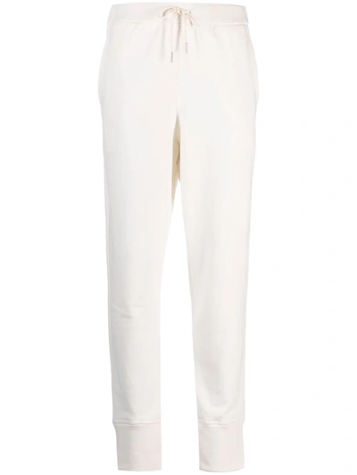 Shop Jil Sander Tapered Cotton Track Trousers In White