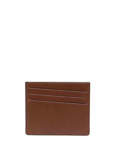 Shop Maison Margiela Stitch Detail Leather Cardholder In Black