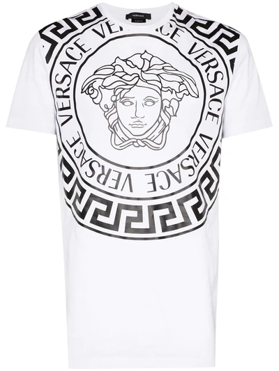 Shop Versace Medusa Logo-print T-shirt In White