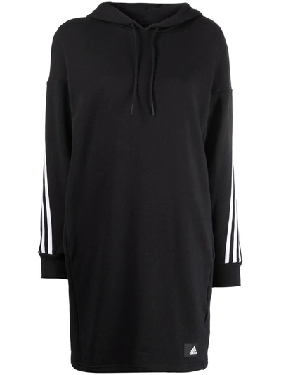 Adidas Originals Logo-patch Hooded Jumper Dress In Black | ModeSens