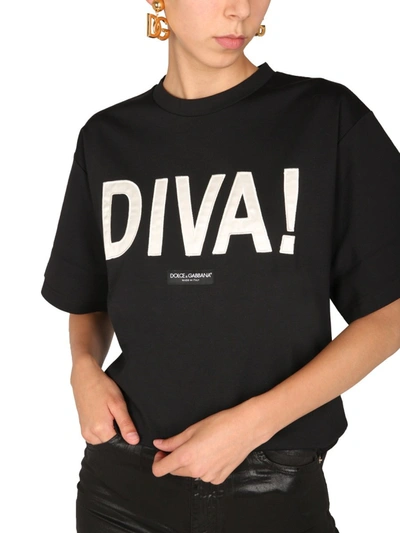 Shop Dolce & Gabbana T-shirt With Logo Patch In Black