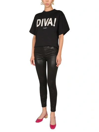 Shop Dolce & Gabbana T-shirt With Logo Patch In Black