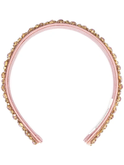 Shop Jennifer Behr Crystal-embellished Headband In Rosa