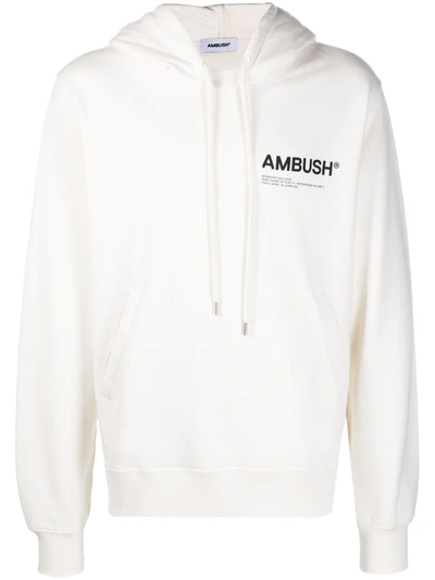 Shop Ambush Workshop Logo-print Hoodie In Weiss
