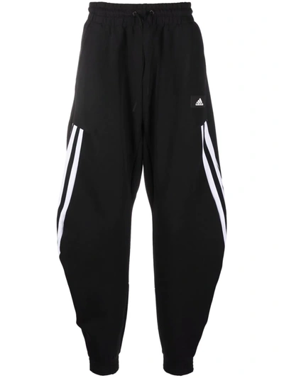 Shop Adidas Originals Classic 3-stripe Wide-leg Track Pants In Black