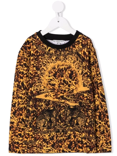 Shop Givenchy Graphic Print T-shirt In Yellow