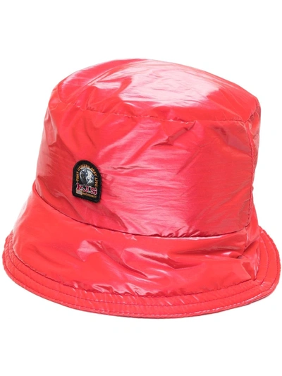 Shop Parajumpers Logo Patch Bucket Hat In 红色